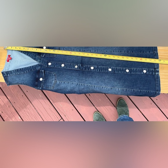 Guess Los Angeles Size Large Denim Stretch Dress with Snap Front - Picture 1 of 6
